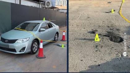 Puing-puing dari intersepsi rudal balistik jatuh di Riyadh, menyebabkan kerusakan material