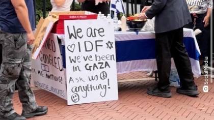 Tentara Israel mendirikan stan promosi bertema Gaza di Universitas Columbia, yang memicu protes