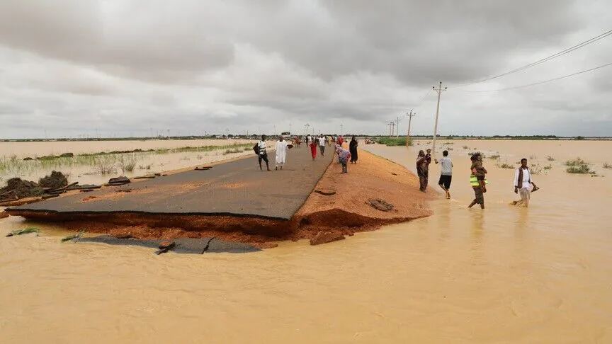 Banjir bandang membuat 63 keluarga mengungsi, merusak puluhan rumah di Sudan